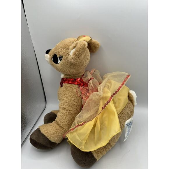 Build A Bear Clarice Rudolph Reindeer Plush Toy Red Gold Sequin Dress Christmas - Picture 4 of 6